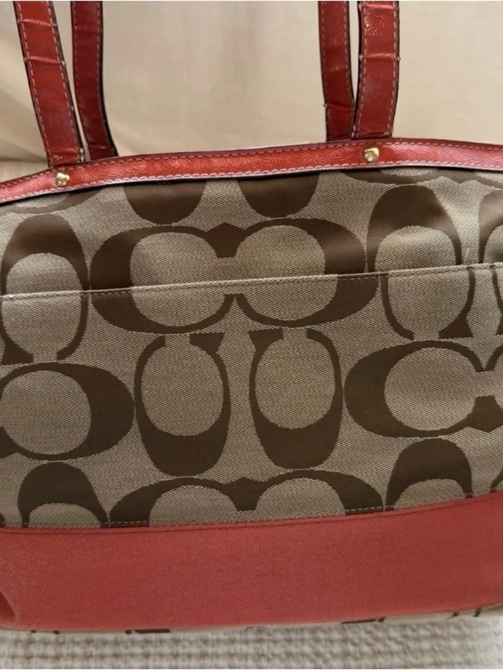 Coach Brown Signature Diaper Bag